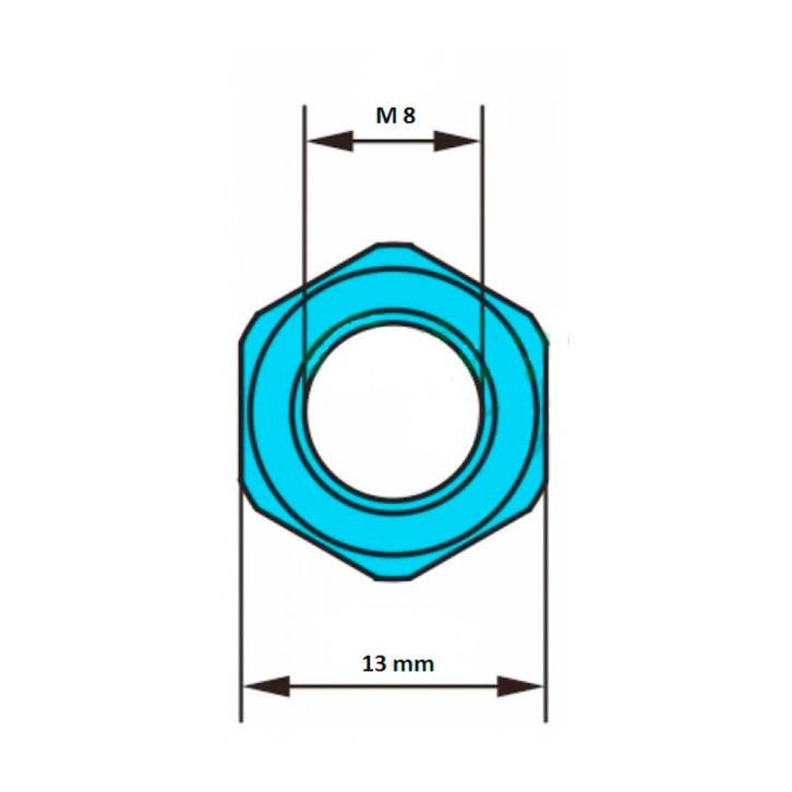 Locknut / M 8 / grade= 8.8 / AF= 13 mm 
