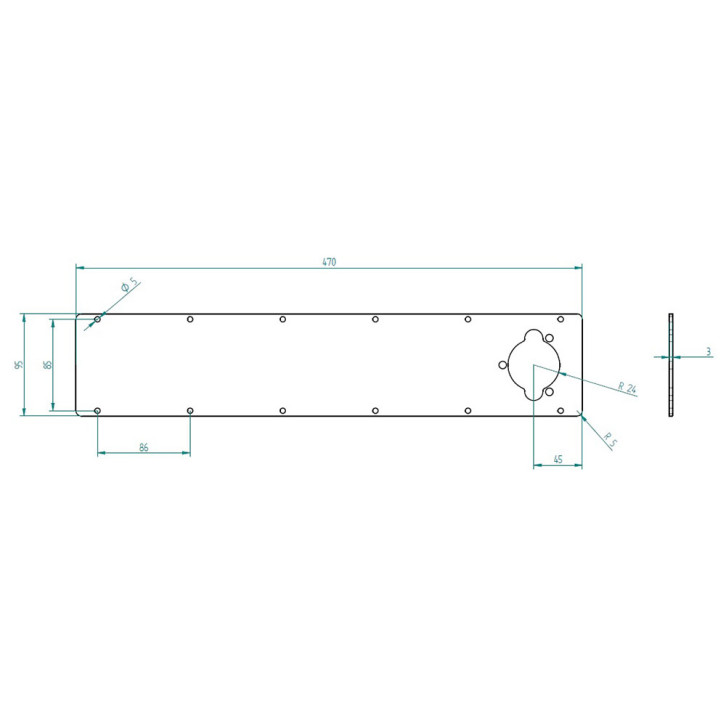 Aufnahmeblech für Steckdose 