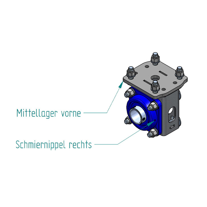 Central bearing holder for ASW PTO through drive shaft / complete 
