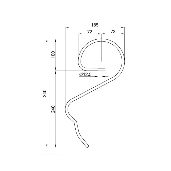 Gare tine suitable for Rau (quick-foot tine) 