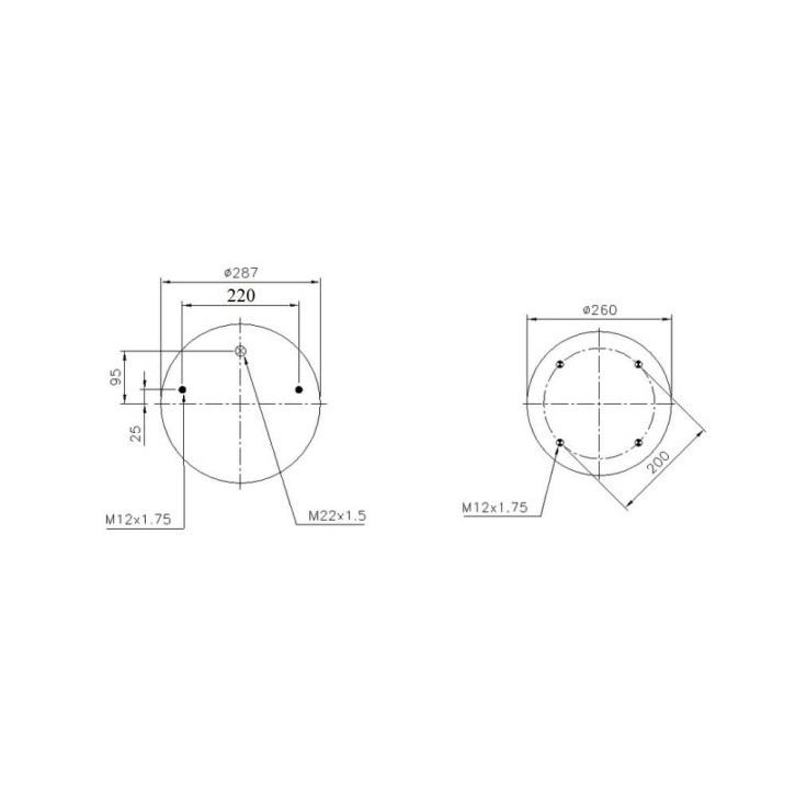 Luftfederbalg Goodyear - mit 2 Stehbolzen 