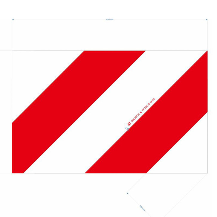 Warning sign - front/corner for shredder 