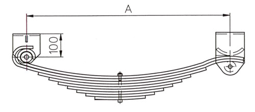 Leaf spring with eye 