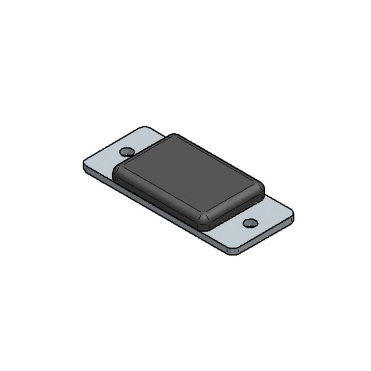 Rubber support with fastening plate 