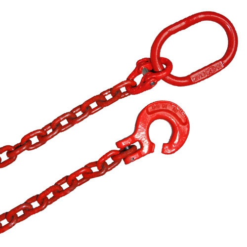 Rückekette vierkant mit Kuppelschlitzring 