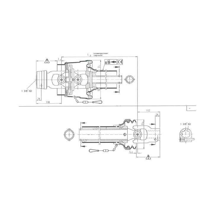 Gelenkwelle B6 - für Transportfass HFW 