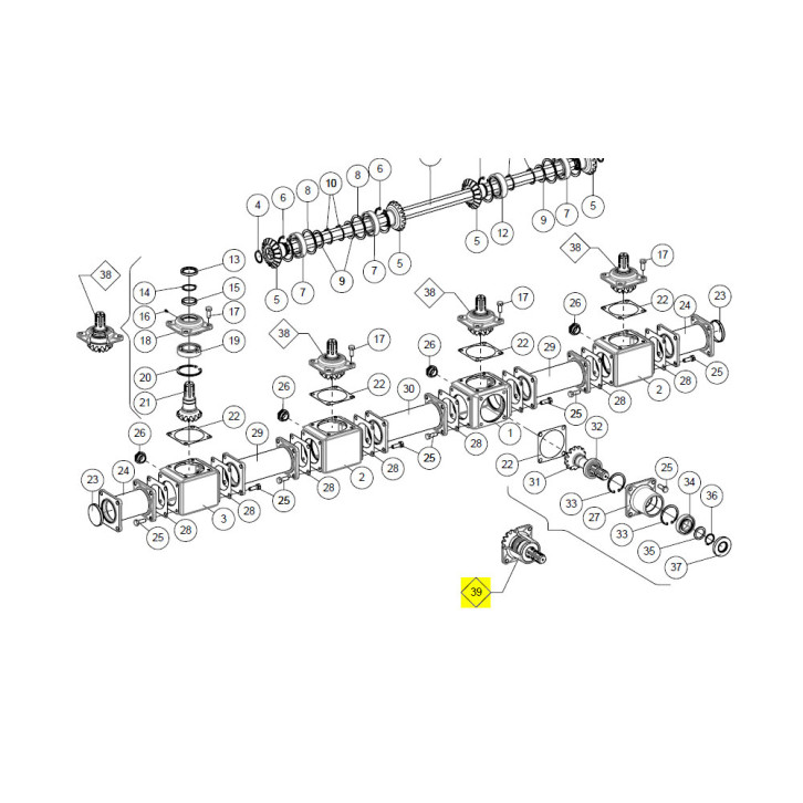 Bearing housing for Berma gearbox unit 