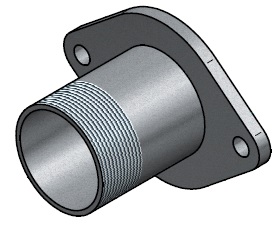 Hose connector with oval flange 