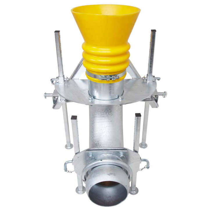 Suction funnel with frame and three-point hitch 