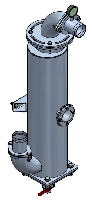 Foam separator, screwed with porthole (complete) 