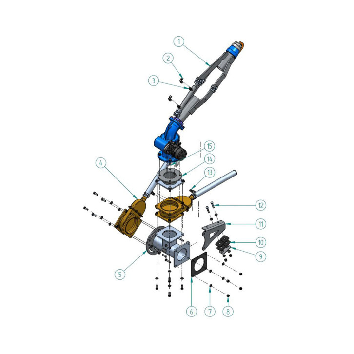 Retrofit kit assembly group for hydr. folding sprinkler nozzle / for Poly Line 