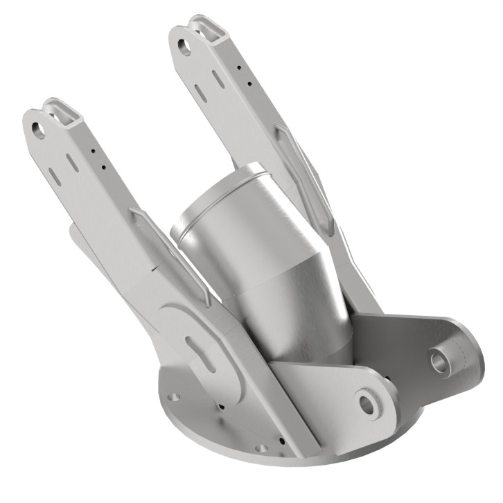 Rohrbogen mit Flansch und Zylinderaufnahme 