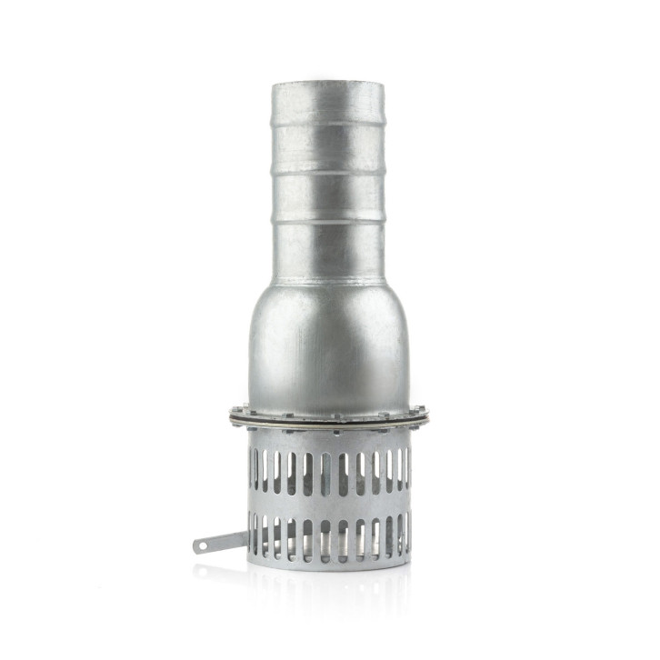 Suction strainer with bottom valve and hose connector - Perrot system 