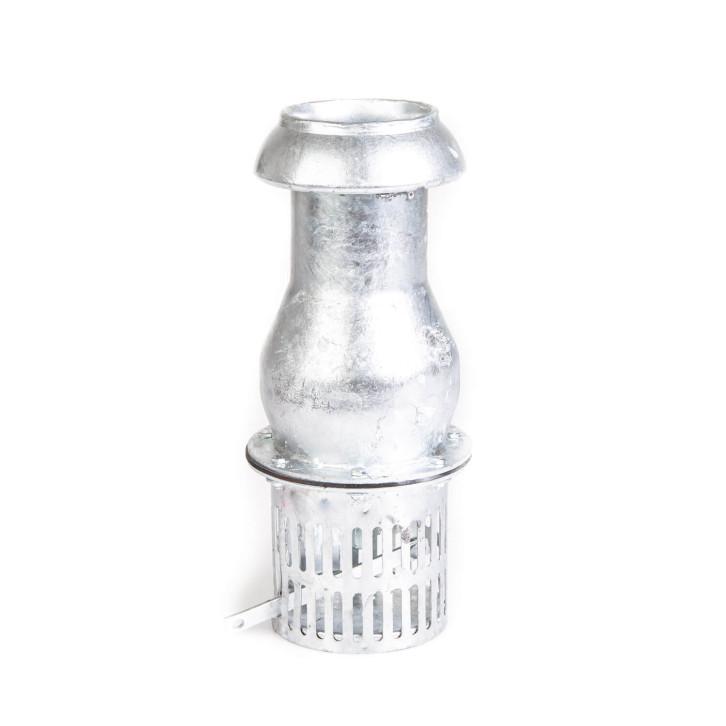 Suction strainer with bottom valve and male section - Perrot 