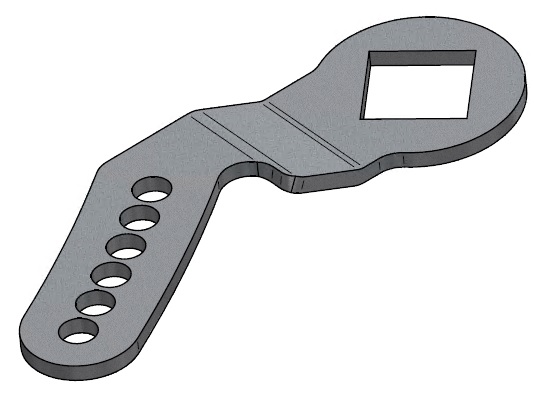 Hebel für Dreiwegegußschieber 8" 