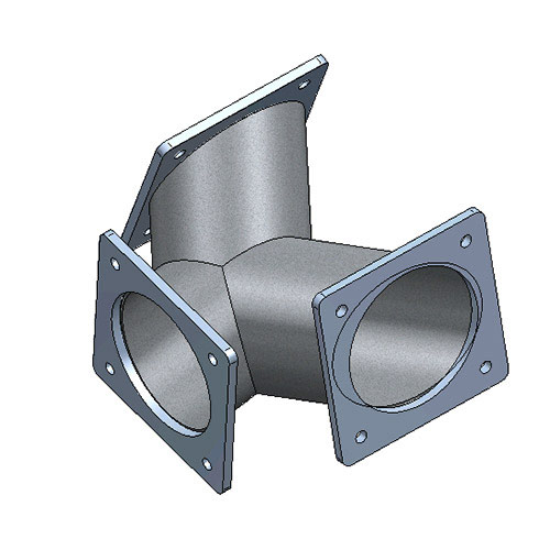 Flansch-Y-Stück verzinkt für Skate Verteiler 