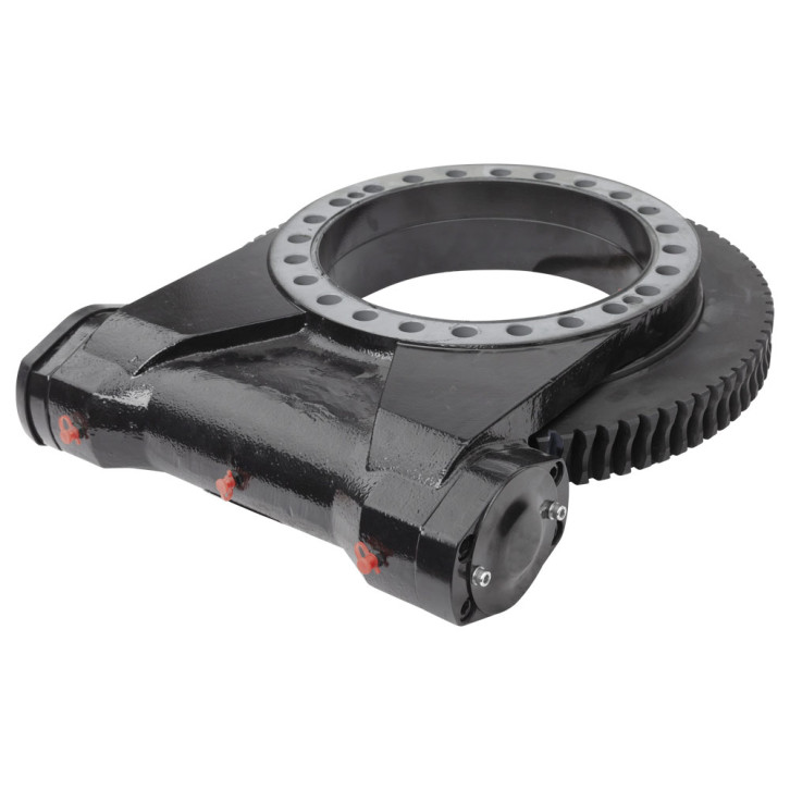 Gear rim / slewing ring with worm gearing - hydraulic 