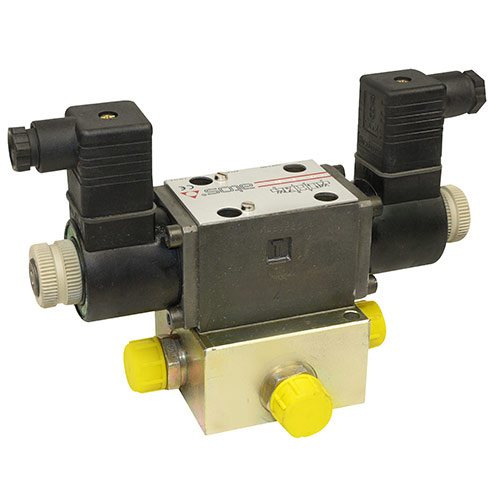 Electric valve 4/3 with base plate 