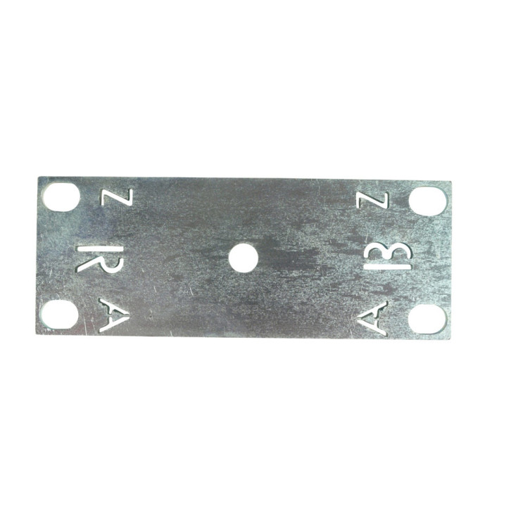 Markierungsblech verzinkt für Absperrhahn 