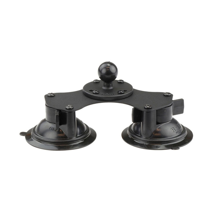 RAM MOUNT Doppel-Saugfuss mit runder Basisplatte (AMPS) mit B-Kugel (1 Zoll) 