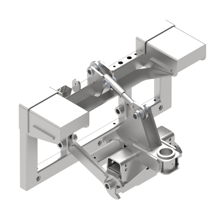 Forklift attachment part with pendular compensation 