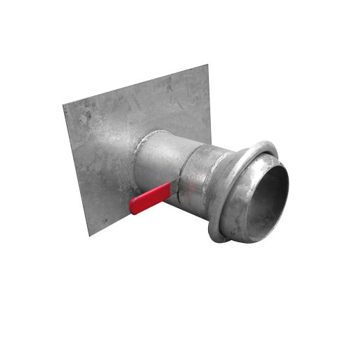 Pipe outlet for grain slide 