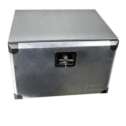 Storage box yellow galvanised steel / lockable 