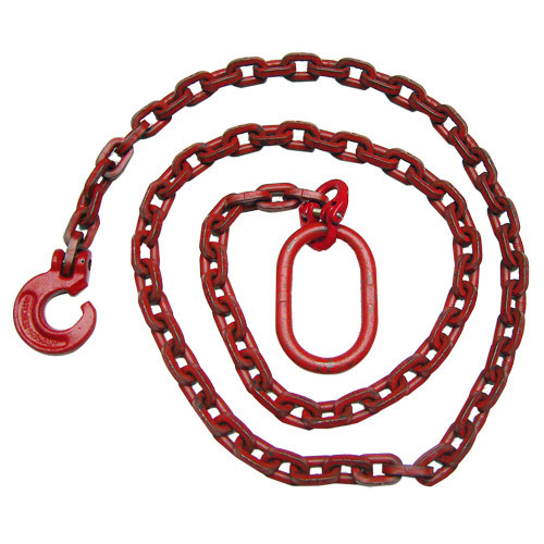 Rückekette m. Schlinghaken 8mm rot 