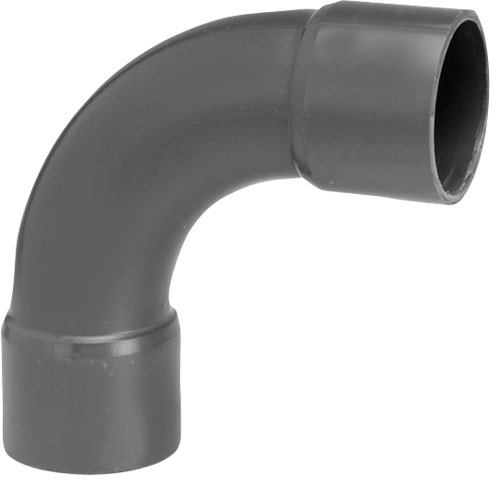 PVC-U bend 90° with sleeve 