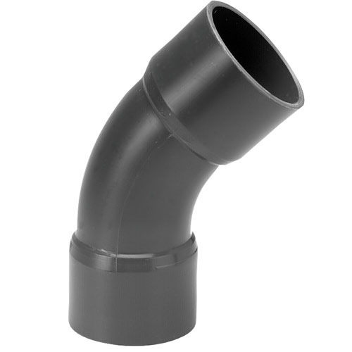 PVC-U bend 45° with sleeve 