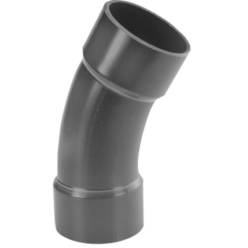 PVC-U bend 22.5° with sleeve 