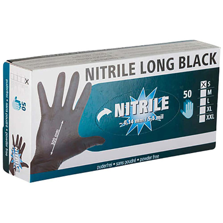 Einmalhandschuhe Nitrile Long Black 