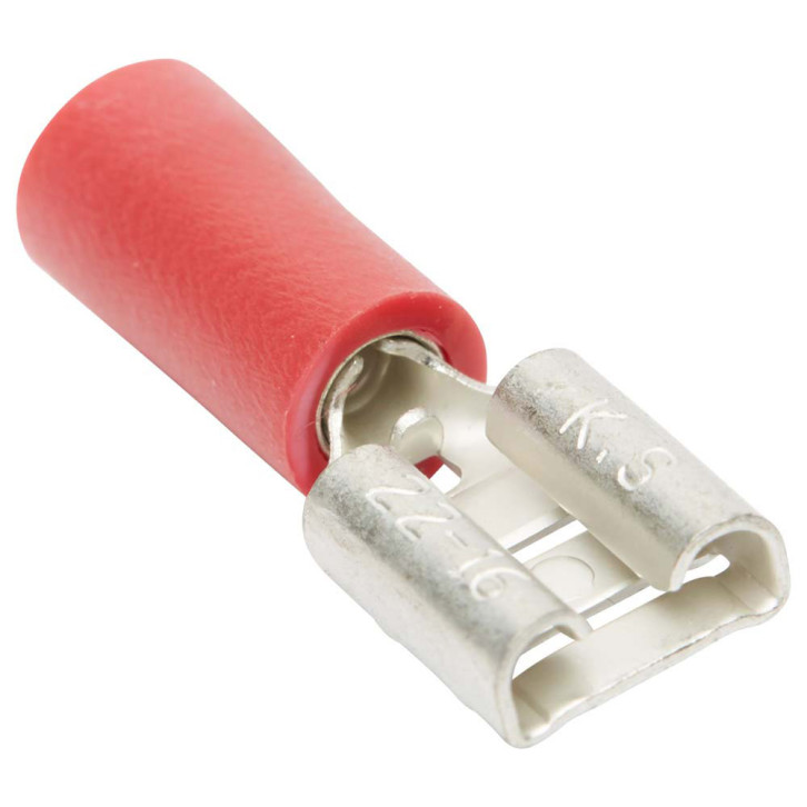 Partially insulated flat receptacles 