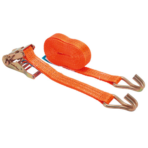 Ratchet lashing strap with hook / 2-part / GS-tested 