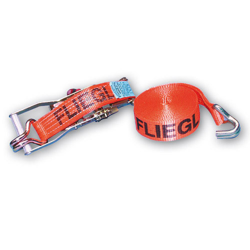 Ratchet lashing strap with hook / 2-part / GS-tested 