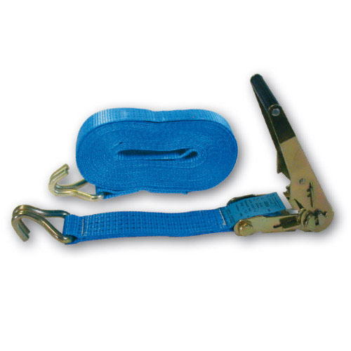 Ratchet lashing strap with hook / 2-part / GS-tested 