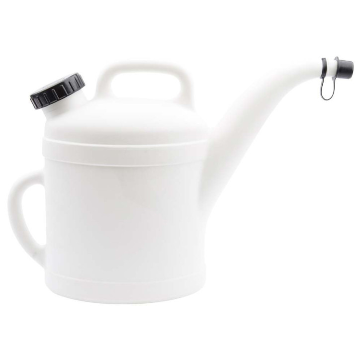 Öl-Einfüllkanne aus PE, weiss mit Deckel 
