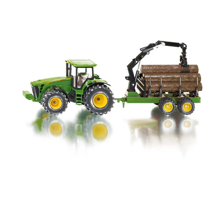 Spielzeug John Deere 8430 mit Forstanhänger 