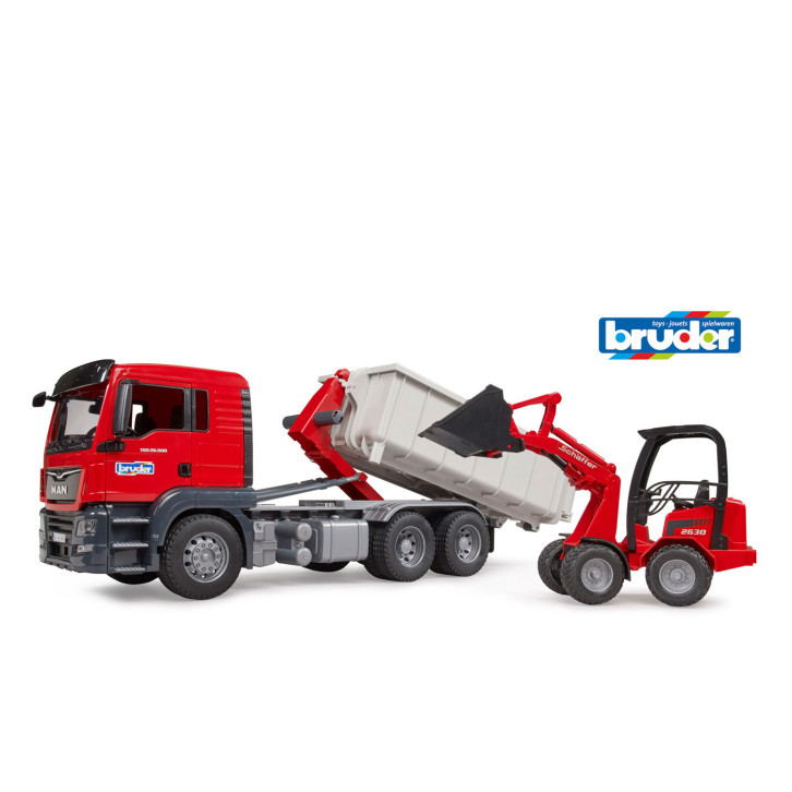 Spielzeug MAN TGS LKW mit Abrollcontainer 