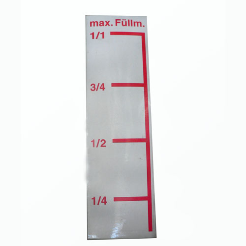 Sticker for filling level indicator 