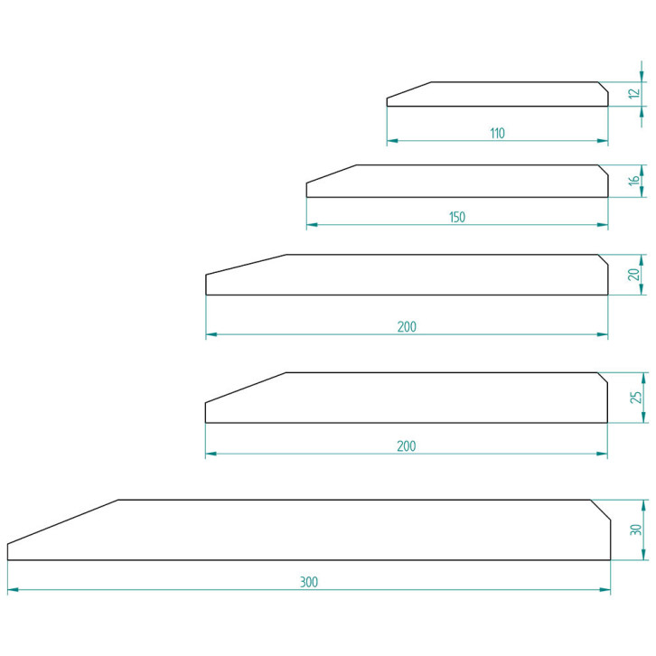Scraper rail / per m 