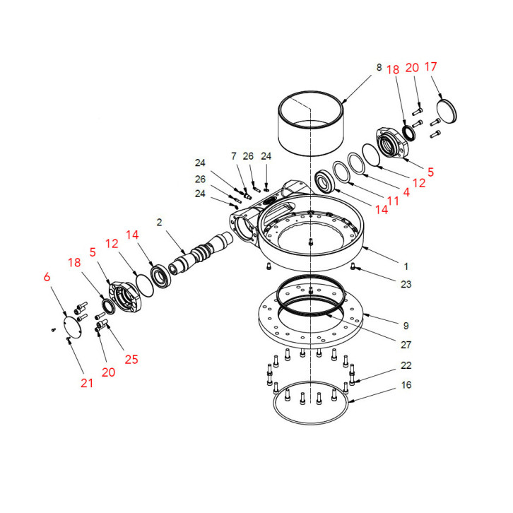 Bearing unit for gear rim / slewing ring META 