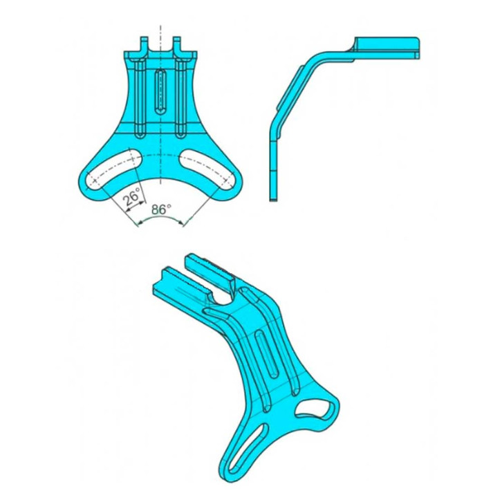 Counter-holder 86° for slack adjuster AS 2 (moulded plate) / for brake camshaft 